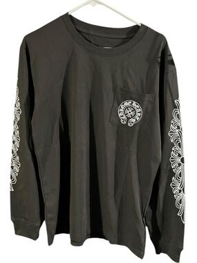 NWT Chrome Hearts Charcoal Gray Long Sleeve Tee Size M